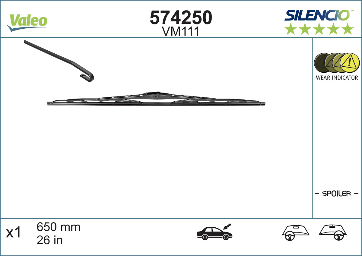 VALEO SILENCIO PERFORMANCE Ablaktörlő lapát 574250_VALEO